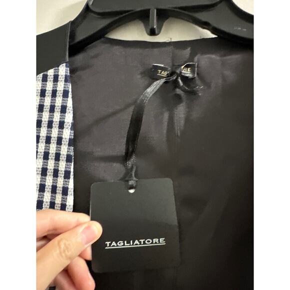 🔥FLASH SALE🔥 tagliatore kids vest checkered print navy and white size 8 boys - Picture 2 of 11